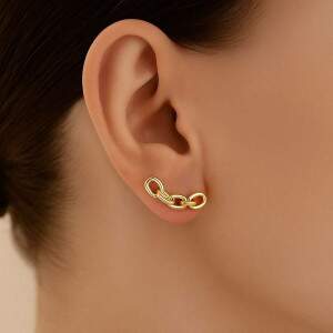 Brincos Elos Corrente Banhados a Ouro | Elegncia e Estilo