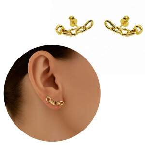 Brincos Elos Corrente Banhados a Ouro | Elegncia e Estilo