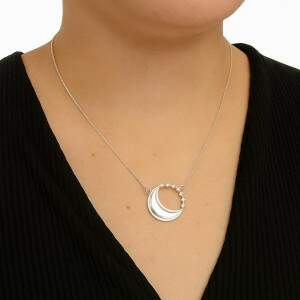 Conjunto Colar e Brincos Lua Cravejado em Prata 925