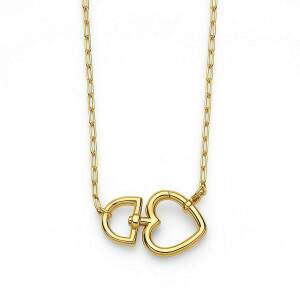 Colar Elos Alongados com Corao Banhado a Ouro