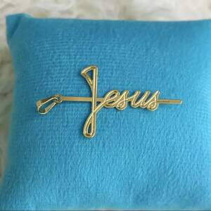 Pingente Jesus Vertical Banhado a Ouro