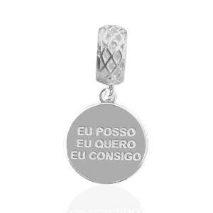 Pingente Berloque Eu Posso Eu Quero Eu Consigo em Prata 925
