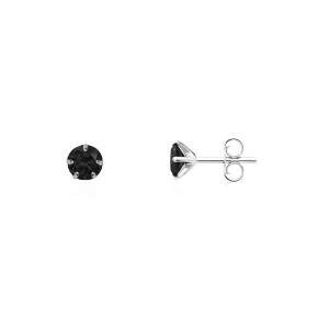 Brincos Pedrinha Preta 3 mm Em Prata 925