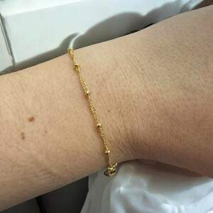 Pulseira Infantil Bolinhas Folheado a Ouro