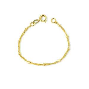 Pulseira Infantil Bolinhas Folheado a Ouro