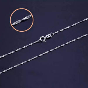 Corrente Singapura Fina 60 cm em Prata 925