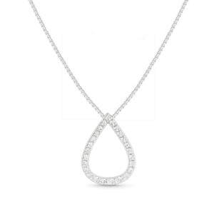 Colar Gota Cravejado em Prata 925 com Pedras Zircnia