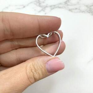 Colar Corao Grande em Prata 925 Amor em Cada Detalhe