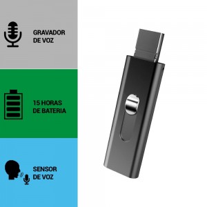 Pen Drive Com Gravador De Voz Sensor De Audio Grava 15 Horas Sem Parar Lp Espiaomix Com Cameras Espias E Mais Tudo Para Seguranca E Espionagem Em Ate 12x