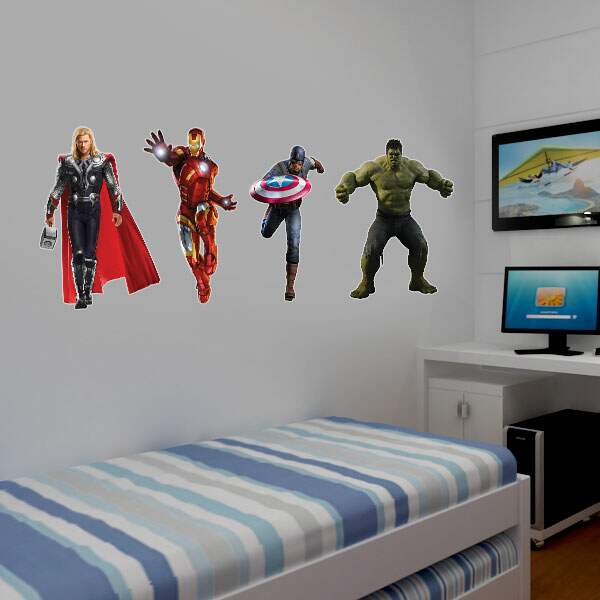 Adesivo de Parede Infantil Os Vingadores Artesanato Reciclado Com Vidro ~ Adesivo de Parede Infantil Os Vingadores