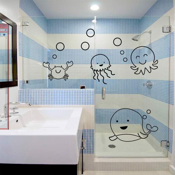 Adesivo para Box de Banheiro Fundo do Mar 1 Renove Adesivos Adesivo Infantil De Parede ~ Adesivo para Box de Banheiro Fundo do Mar 1 Renove Adesivos