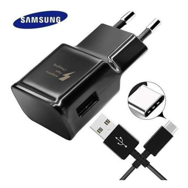 Carregador Samsung Ep-ta20bbbcgbr Usb-c De Parede Com Cabo Carregamento Rpida Preto