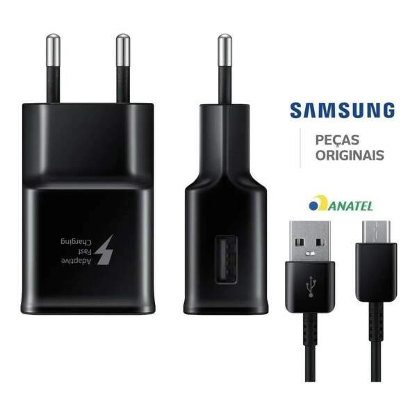 Carregador Samsung Ep-ta20bbbcgbr Usb-c De Parede Com Cabo Carregamento Rpida Preto