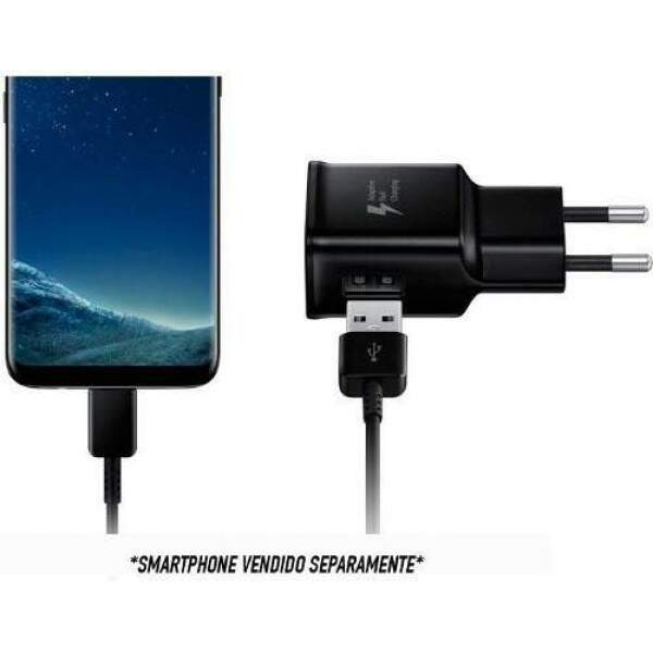 Carregador Samsung Ep-ta20bbbcgbr Usb-c De Parede Com Cabo Carregamento Rpida Preto