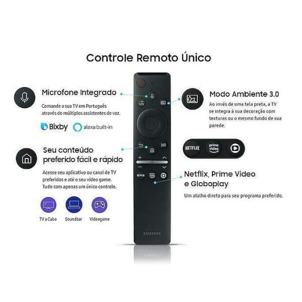 Controle Remoto Samsung Smart Tv Crystal Uhd Un55tu8000gxzd