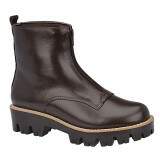 Bota Coturno Cano Baixo Sola Tratorada - Couro Castanho