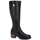 Bota Montaria Cano Alto Salto 5cm - Couro Preto