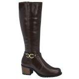Bota Montaria Cano Alto Salto 5cm - Couro Castanho