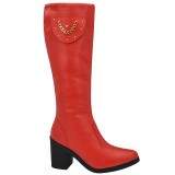 Bota Salto Grosso 7cm opção de Panturrilha sob Medida - Vermelho
