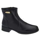 Bota Feminina Cano Curto Sola Montaria 3cm - Preto