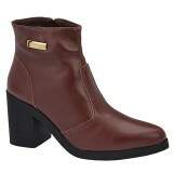 Bota Feminina Cano Curto Salto 7cm - Pinhão