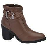 Bota Feminina Cano Curto Salto 7cm - Chocolate