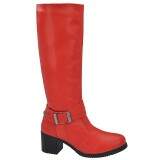 Bota Panturrilha Sob Medida Sola Montaria Salto 5cm - Vermelho