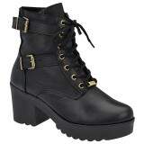 Bota opção de sola Branca ou Preta Salto 7cm - Preto