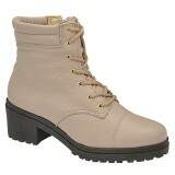 Bota Coturno Feminino Sola Borracha 4cm - Couro Areia