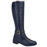 Bota Montaria Sob Medida para Perna Larga Salto 3cm - Couro Azul