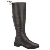 Bota Montaria Sob Medida para Perna Larga Salto 3cm - Couro Café