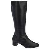 Bota Social Comfort Panturrilha Sob Medida para Perna Grossa Salto 6cm - Couro Preto