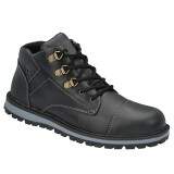 Botina Coturno Conforto Sola Borracha - Couro Parafinado Preto