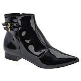 Bota Social Bico Fino Cano Baixo Salto 2,5cm - Verniz Xs Preto