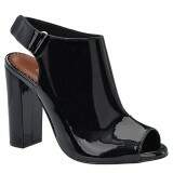 Sandália Open Boot Salto Grosso 9cm - Verniz Preto