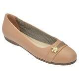 Sapatilha Social Comfort Bico Redondo - Couro Pecan