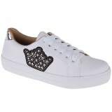 Tênis Feminino em Couro - Couro Branco/ Coroa Preta
