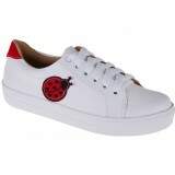 Tênis Feminino em Couro - Branco/ Joaninha