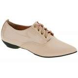 Sapato Social Bico Fino Salto 1,5cm - Verniz Nude/ Nude