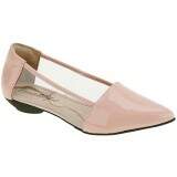 Sapato Social Bico Fino Salto 1,5cm - Verniz Camélia/ Plástico
