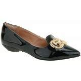 Sapato Social Bico Fino Salto 1,5cm - Verniz Preto