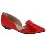 Sapato Social Bico Fino Salto 1,5cm - Verniz Vermelho/ Vermelho