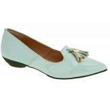 Sapato Social Bico Fino Salto 1,5cm - Verniz Alga/ Alga