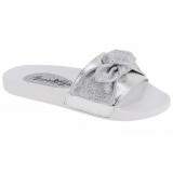 Sandália Chinelo Comfort Verão - Couro Prata/ Gliter Prata