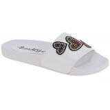 Sandália Chinelo Comfort Verão - Verniz Branco/ Coração