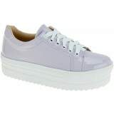 Sapatênis Feminino Plataforma 4cm - Verniz Lilás/ Sola Branca