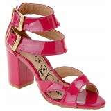 Sandália Social Salto Grosso 7cm - Verniz Pink