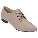 Sapato Social Oxford Comfort Salto 2cm - Couro Areia