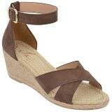 Sandália Verão Salto Anabela 6cm - Nobuck Café