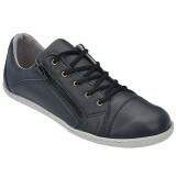 Sapatênis Casual Sola Borracha Baixinha - Couro Azul Marinho